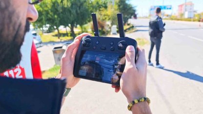 Aksaray’da dron destekli kırmızı ışık denetimi