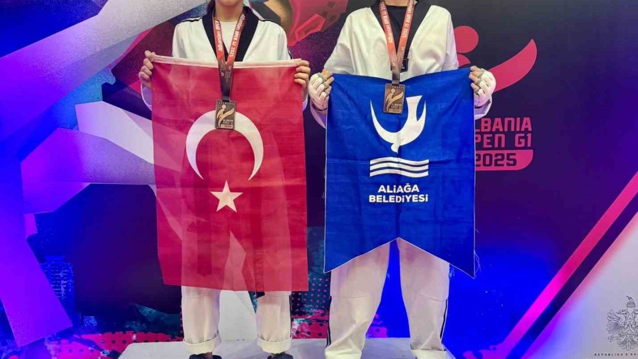 Aliağalı taekwondoculardan iki madalya
