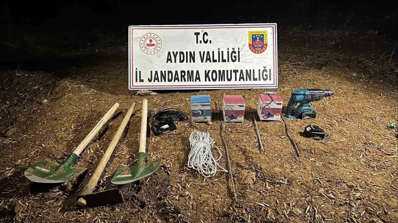 Didim’de kaçak kazı operasyonu: 4 şüpheli suçüstü yakalandı