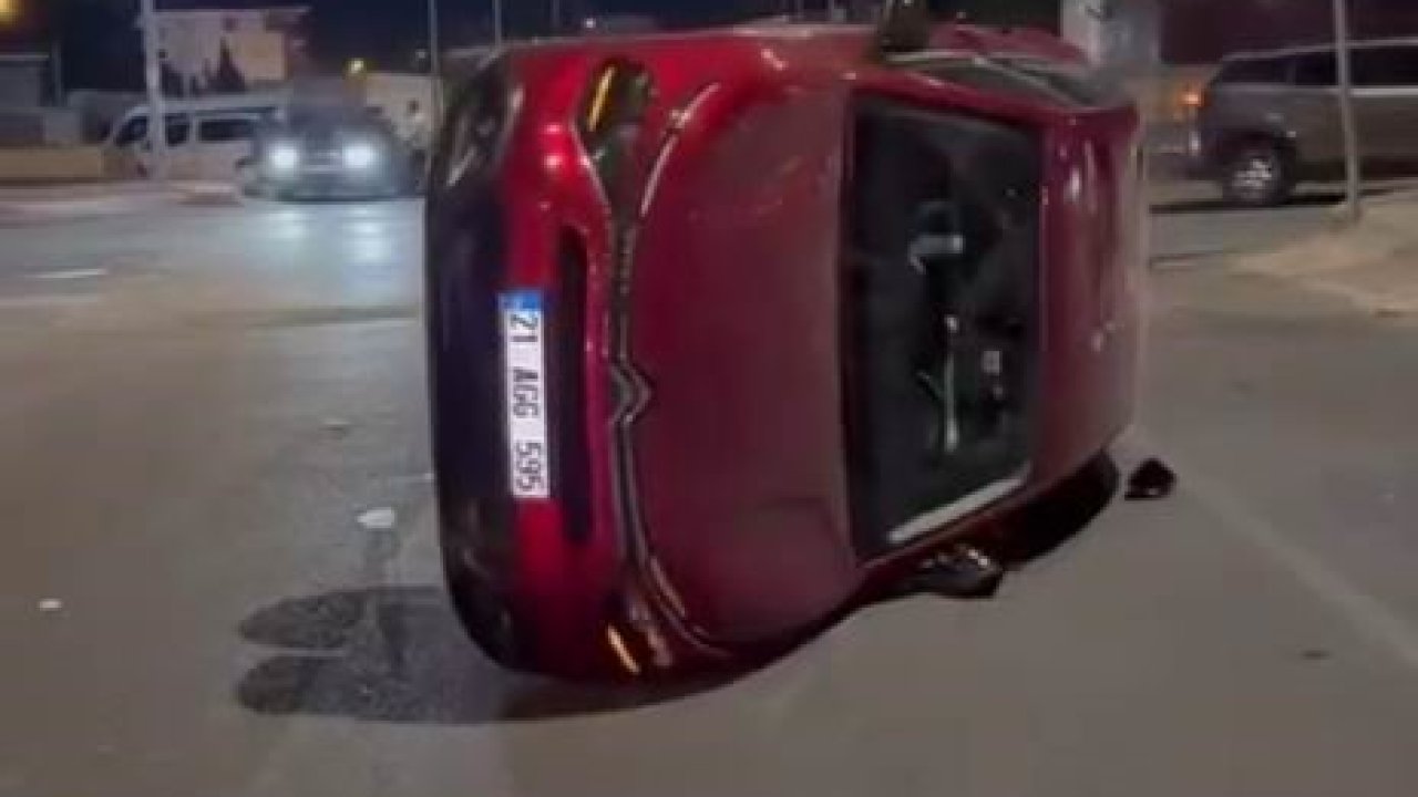 Diyarbakır’da araç takla attı: 1 yaralı