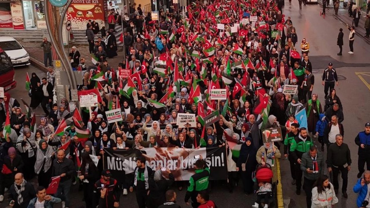 Gebze’de binlerce vicdan Gazze için yürüdü