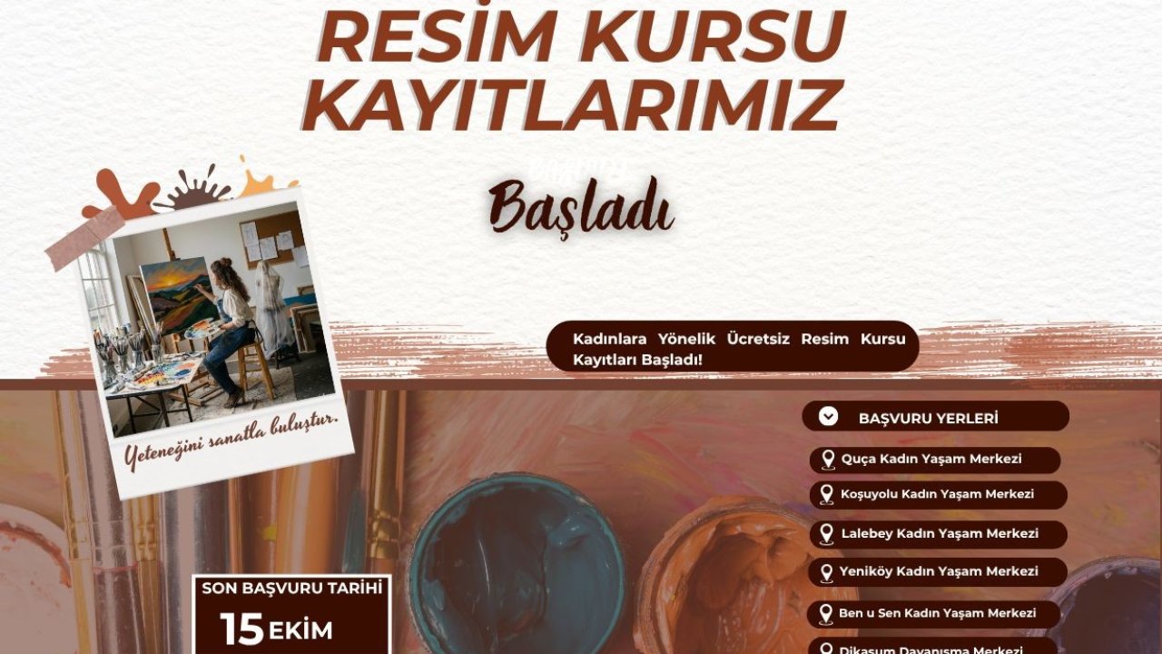 Kadınlara yönelik ücretsiz resim kursu kayıtları başladı