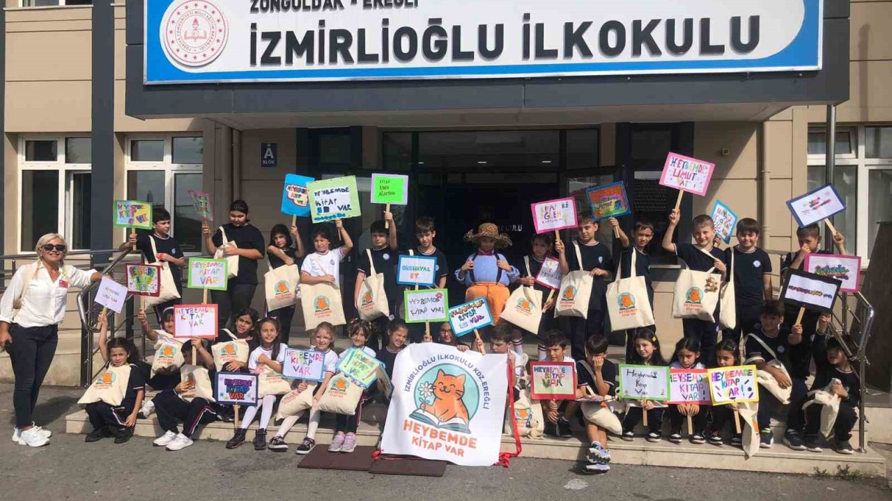Karadeniz Ereğli’de minik okurlardan &quot;Heybemde Kitap Var&quot; projesi