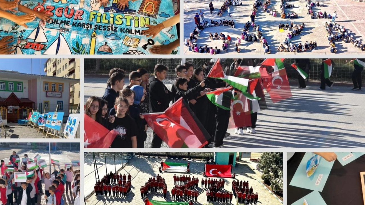 Okullarda eş zamanlı &#039;Filistin&#039; farkındalıkları