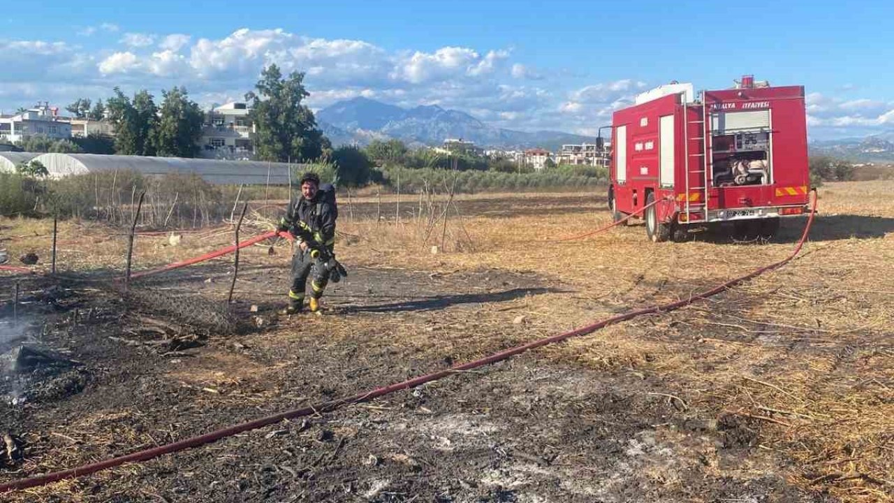 Serik’te ahırda çıkan yangında 1 koyun telef oldu