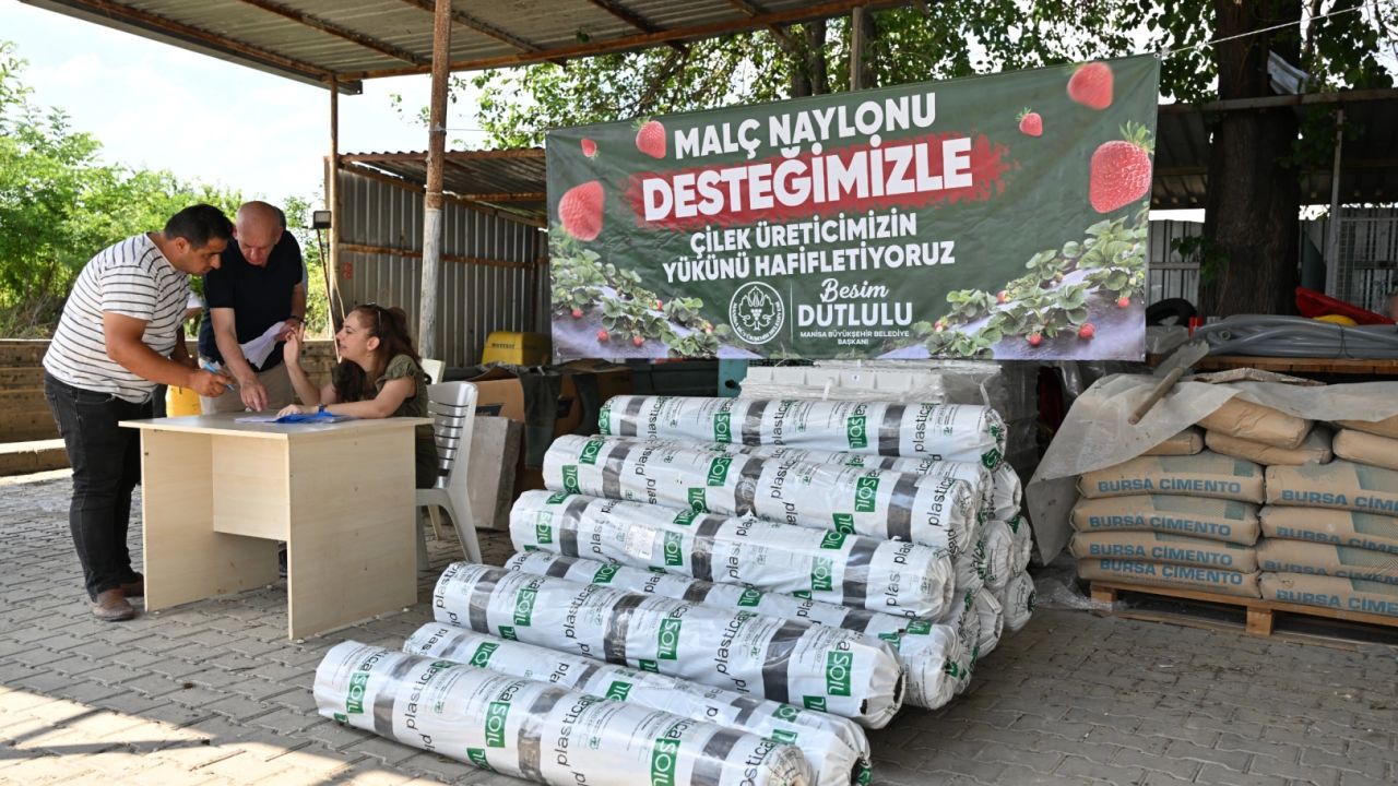 Manisa’da çilek üreticisine Büyükşehir’den destek