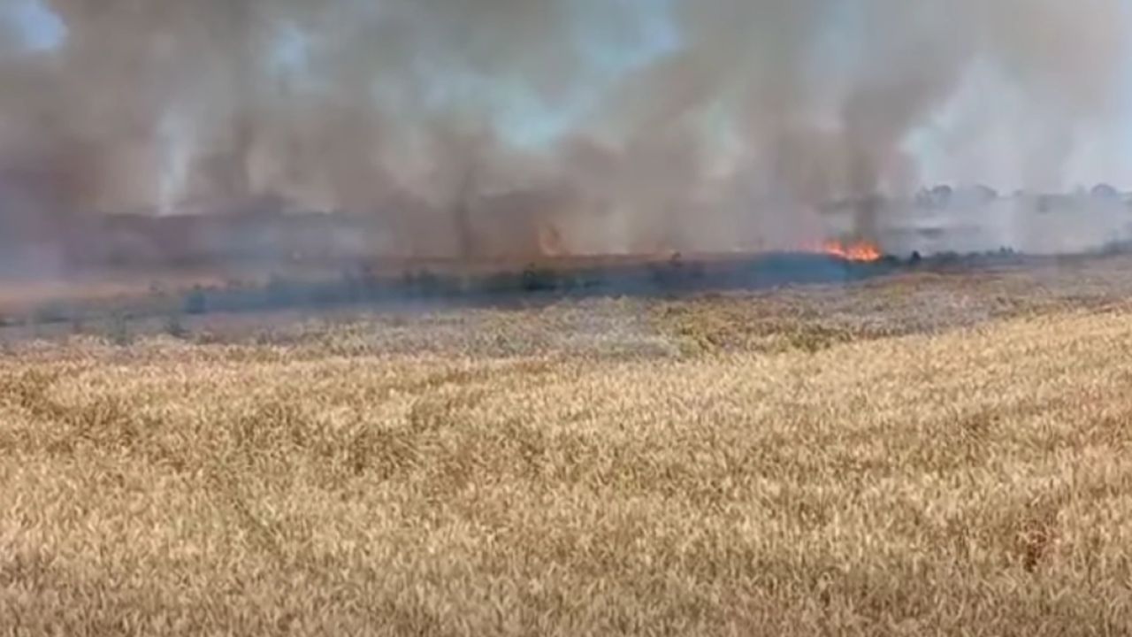 Uzunköprü’de buğday yangını korkuttu