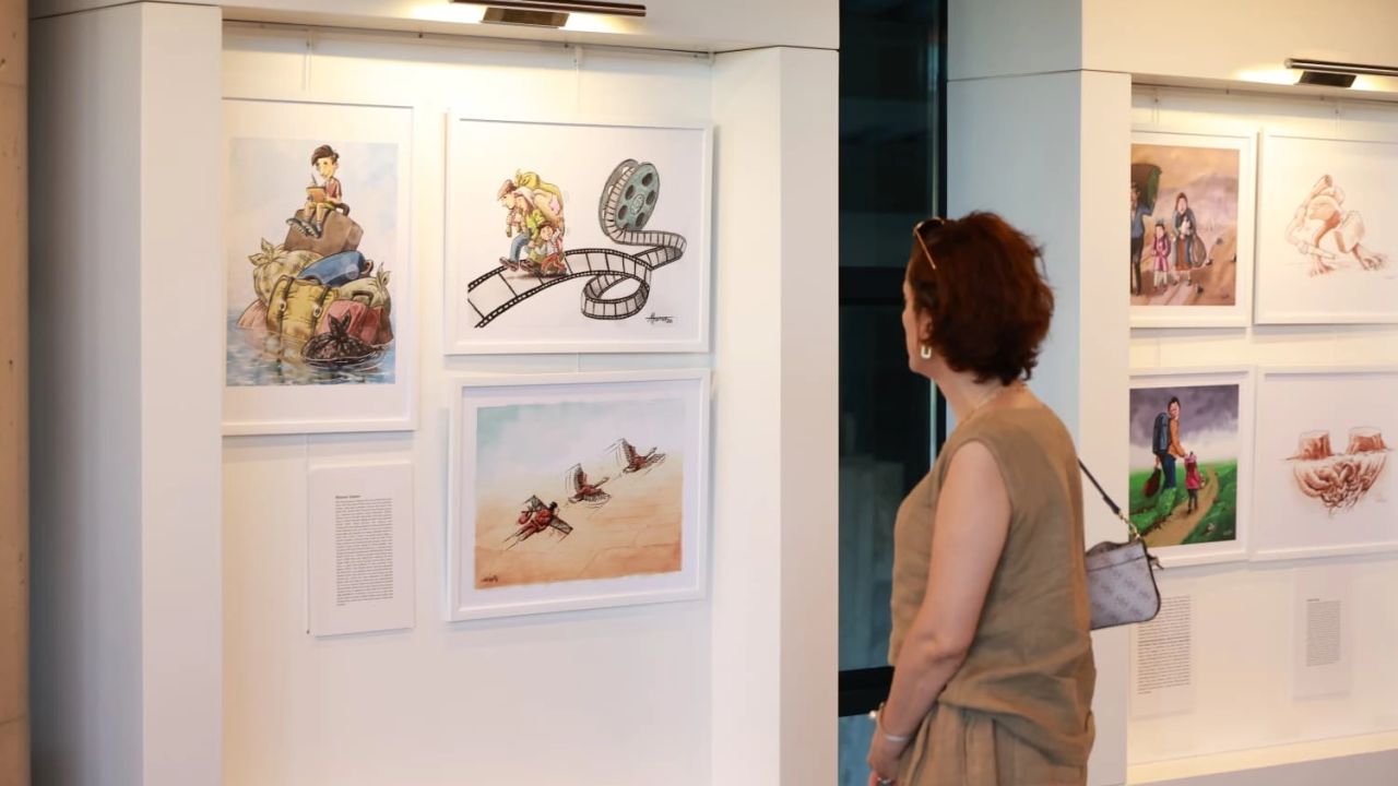 Bursa Osmangazi’de göçün hikayeleri karikatürlerle anlatıldı