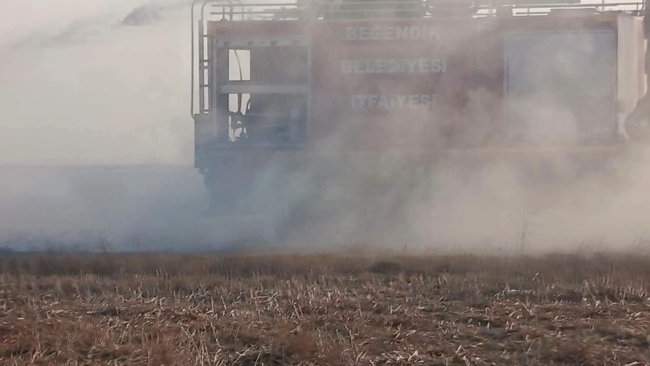 İpsala'da anız yangını tarım arazilerini küle çevirdi