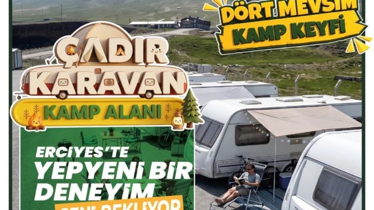 Kayseri Erciyes'te Çadır Karavan Kamp Alanı doğaseverleri bekliyor
